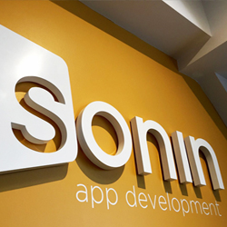 sonin 3d metal logo