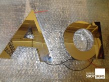 A a polished gold 3D letters all letters