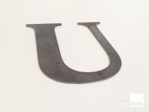 letter u corroded steel all letters