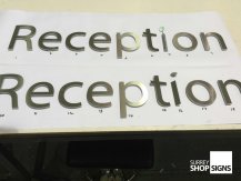 reception flat office sign